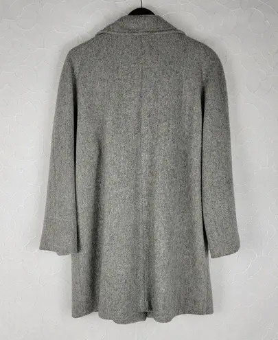 Herman Kay Womens Coat 14 Gray Wool Blend Button Front Lined Overcoat Jacket