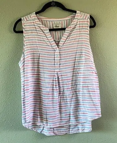 P&Co Bass popover sleeveless blouse sz XL stripe