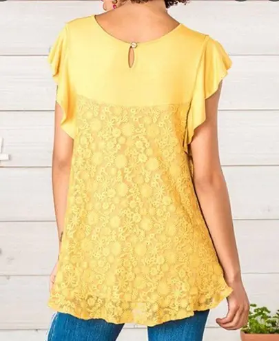 Matilda Jane Mustard Yellow Bocce Ball Top Sz S