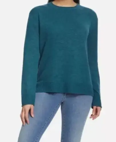 Ella Moss Teal Knit Rolled Hem Pullover Sweater L NWT