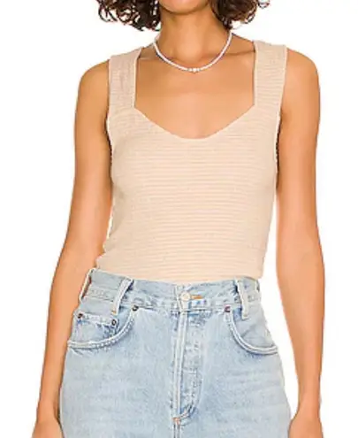 Nation Ltd Bella Smocked Tank in Almond Milk Size XL NWT