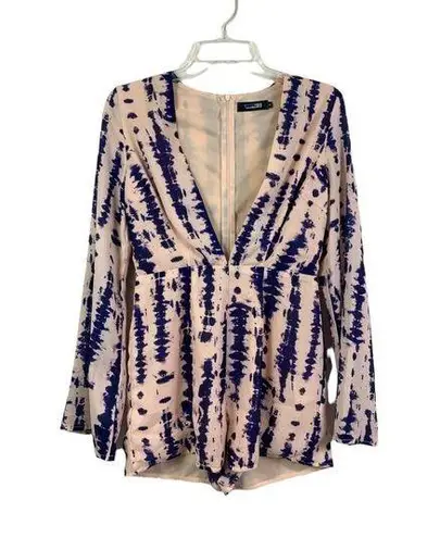 Missguided Women's Flare Sleeve Tie-Dye Romper