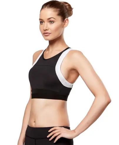 Lilybod NEW XS Petta Color Block High Neck Racerback Sports Bra Black White