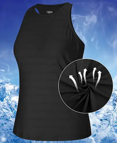 Workout Athletic Gym Racerback Tank Top Quick Dry Cooling & Lightweight Black M Size M