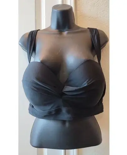 California Sunshine NWT Black twist- front molded cup bikini top size 2