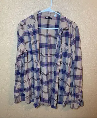 BDG  // Boyfriend Fit Plaid Flannel size large brown/tan