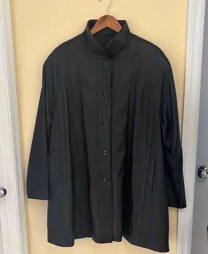 Ribak 100% Genuine Leather Black Longline Coat Jacket Women’s M (Fits XL/XXL) Size M