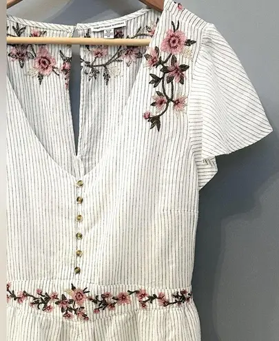 American Eagle  embroidered white romper