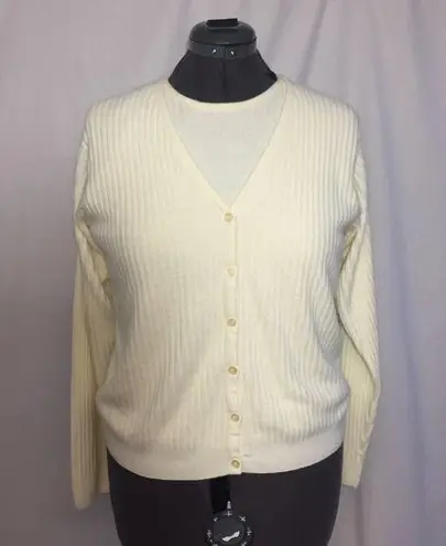 Villager Cream Cardigan Sweater Sz L Gently Used