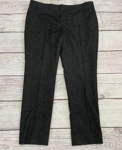Akris Punto Pleat Front Checked Soft Cropped Trousers Black Grey Size 14 - Image 1