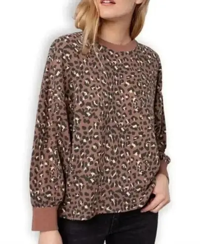 Rails Reeves Mountain Leopard crew neck sweater size M New