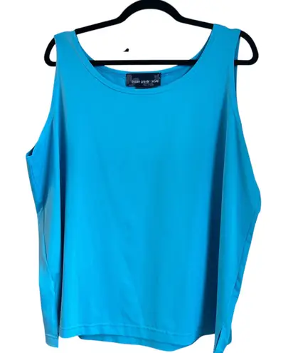 Susan Graver Womens Tank Top Size 22W Liquid Knit Travel Beach Stretchy Comfy