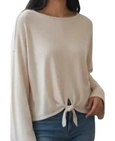 Barefoot Dreams CozyChic Ultra Lite Tie-Front Pullover Sweater - Sand Dune