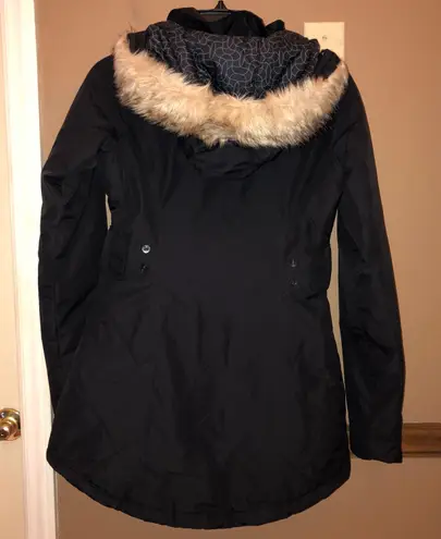 Mountain Hardwear Potrero Faux Fur Parka Jacket Black XS