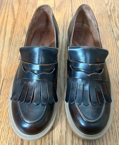 Paul Green Stacy Kiltie Penny Loafer bark brushed leather size 6.5 US 9