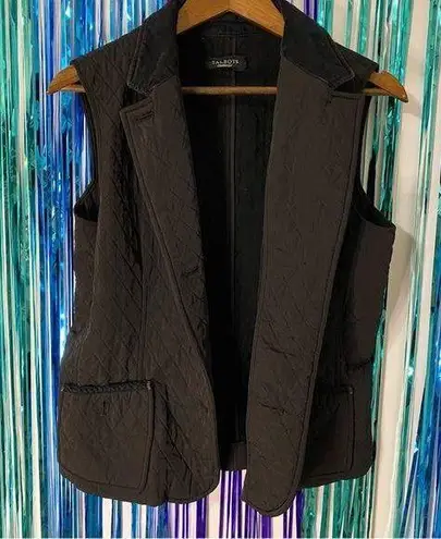 Talbots Black Quilted Vest