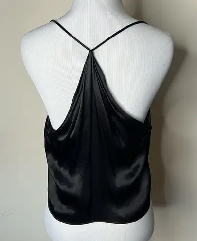 ZARA Black Satin Draped Cami Tank