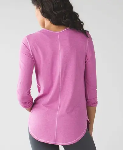 Lululemon  Yogini 5 Year Long Sleeve Tee Pink Stripe