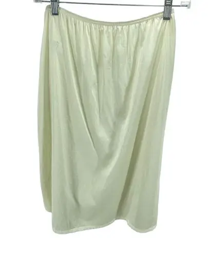 Vassarette Vintage  Womens High Slit Slip Skirt Elastic Waist cream Size Medium