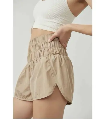 NWT Free People Movement The Way Home Clay Tan High Rise Shorts Size L