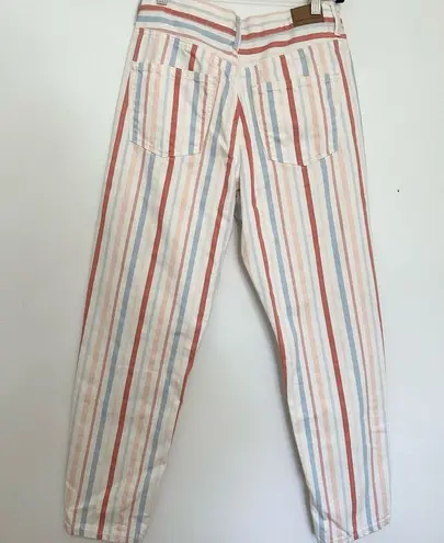 American Eagle  Women's Multi Color Striped Mom Jean pastel colors size 6