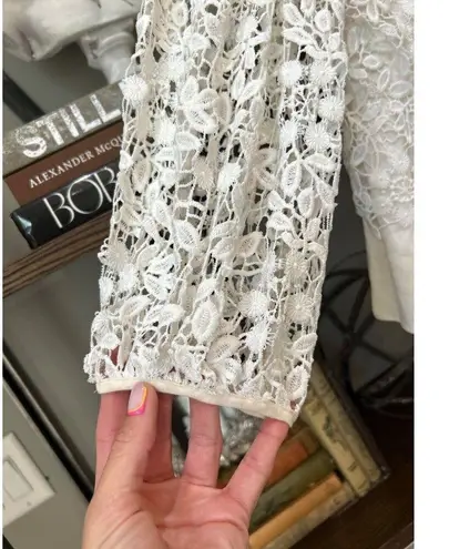 Amur Lace Mona Top White Womens Size XS