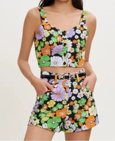 Maje 70's floral printed crop top, Size 3/L