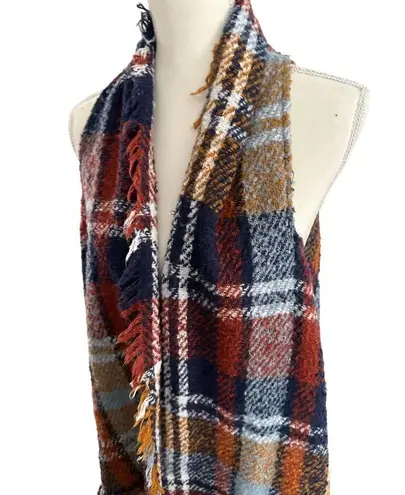 PLAID Womens Oversized Asymmetrical Scarf Vest One Size Size undefined