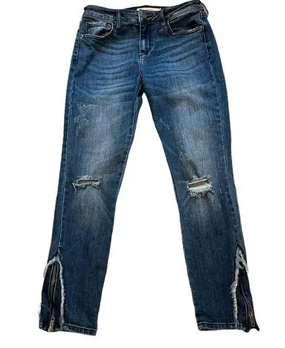 Hidden Distressed/Destroyed Ankle Jeans Blue Size 28