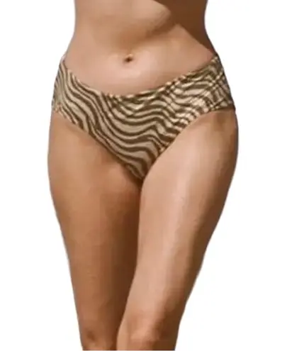 ANDIE Stripe Low Rise Bottom Women Sz L Olive Feminine Animal Resort Cottage NWT