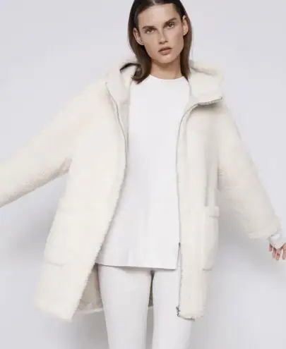 ZARA NEW  Ecru White Oversized Fleece Coat Jacket - Image 4