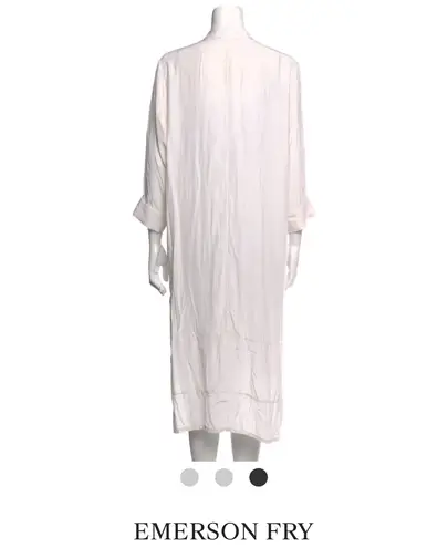 Emerson Fry white cream silk button down midi long shirtdress 00