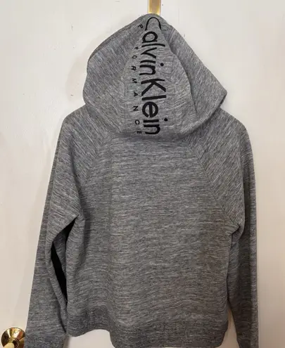 Calvin Klein Performance Womens Crop Cropped Sweatshirt Hoodie Sz Large Gray L