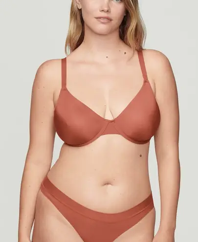 CUUP Bra the triangle clay wiring wired teardrop cups micro vneck Orange Size undefined - Image 1