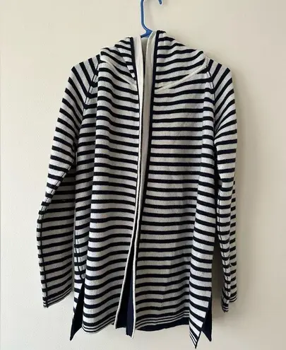 Calypso St. Barth Black Gray Cashmere Hoodie Open Cardigan One Size Fits All