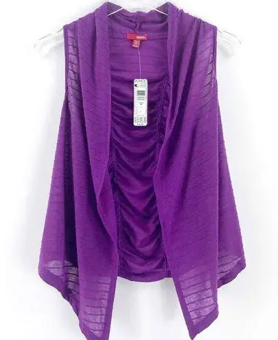 Bongo  Vintage Y2K Violet Ruched Sleeveless Cardigan