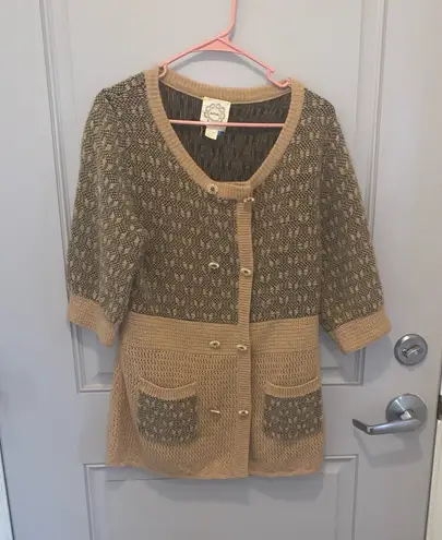 Lia Molly Sunflower Button Up Cardigan Brown Size L