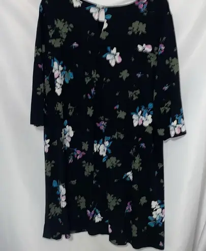J. Jill WEAREVER COLLECTION WO SIZE XL PETITE Sheath Dress BLACK FLORAL CLEAN