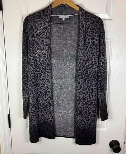 Neiman Marcus Cashmere Collection 100% Cashmere Cardigan Size Small Animal Print