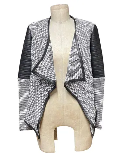 Generation Love  Aston Bonded Faux-Leather Boucle Cardigan Blazer Size S