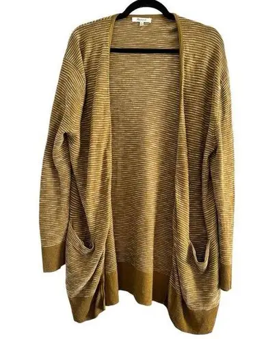 Madewell  Summer Ryder Cardigan Sweater Spiced Olive Green Striped Size Medium