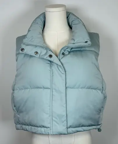 New! Thread & Supply ‘Issey’ Cropped Puffer Vest Women’s Size Medium Blue