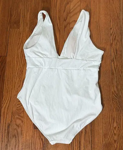ANDIE The Mykonos One Piece Ribbed Swimsuit White plus size XXL NWT