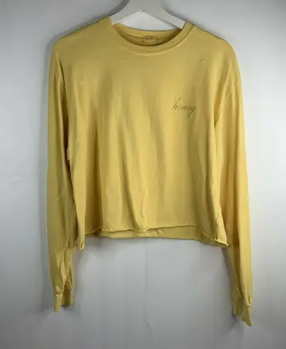 Brandy Melville  John Galt Camila Yellow Honey Crop Long Sleeve T-Shirt One Size