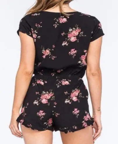 Mimi Chica Black Floral Romper