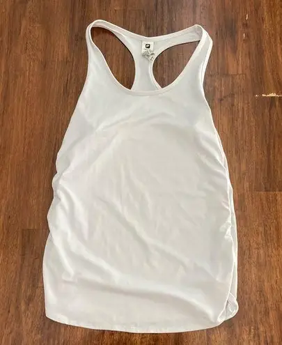 Fabletics  White Tank Top Racerback Mesh Shirt Size XS Stretch Active Like New