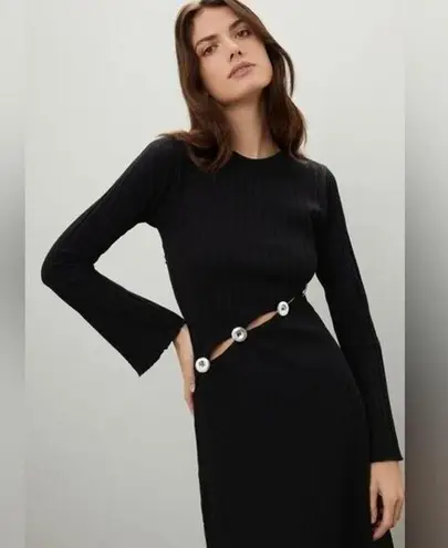 As is RTR Simon MillerSimm Dress Black/Silver Long Sleeve Cut Out sz Xs xSmall Black