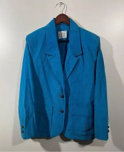 Vintage Corduroy Blazer in Peacock Blue Kathy Davis Size 14