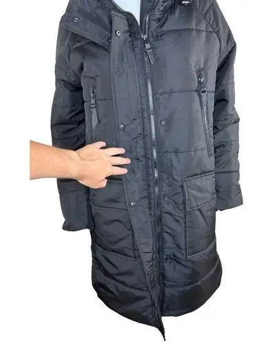 Susan Graver Water Resistant Quilted Puffer Jacket Black XX-Small NWOT Hooded