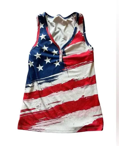 Patriotic American Flag Tank Top | XL Blue